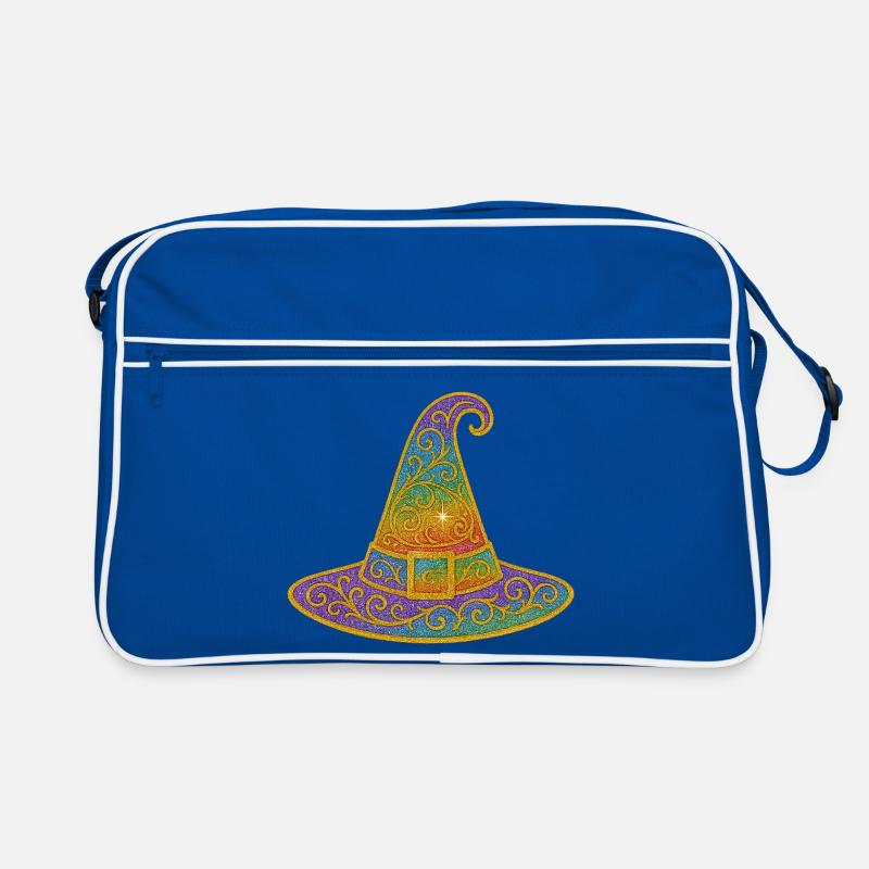 Bunt funkelnder Hexenhut Retro Tasche