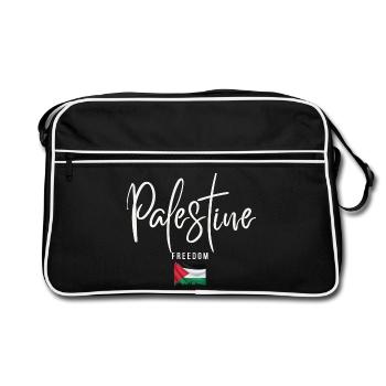 J’aime la Palestine, la Palestine libre - Sac Retro - noir/blanc - Devant