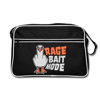Rage Bait Fashion Seagull Bird Nasty Funny Provocation - Retro Bag - black/white - Front