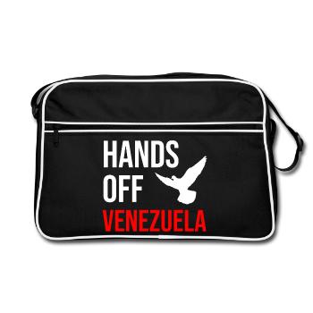 HANDS OFF VENEZUELA - Retro Tasche - Schwarz/Weiß - Vorne