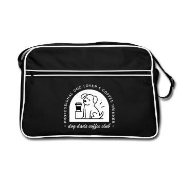 Papa de chien drôle et club d’amateurs de café - Sac Retro - noir/blanc - Devant