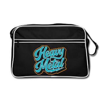 Heavy Metal Retro Script - Retro Bag - black/white - Front