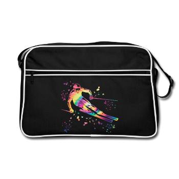 Alpine skiing Winter sports Nordic skiing - Retro Bag - black/white - Front
