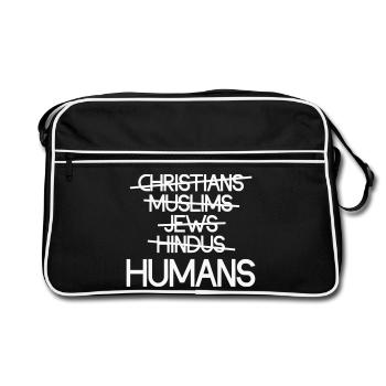 Human beings first - Human unity - Retro Bag - black/white - Front