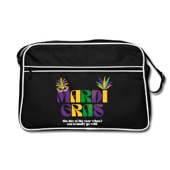 MARDI GRAS FESTIVAL - Retro Tasche - Schwarz/Weiß - Vorne