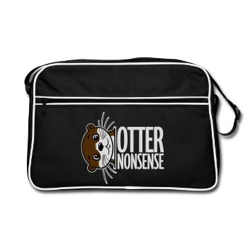 Otter Nonsense Funny Pun Otter Love Saying - Retro Bag - black/white - Front