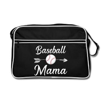 Maman de baseball Maman mignonne Amoureuse de baseball - Sac Retro - noir/blanc - Devant