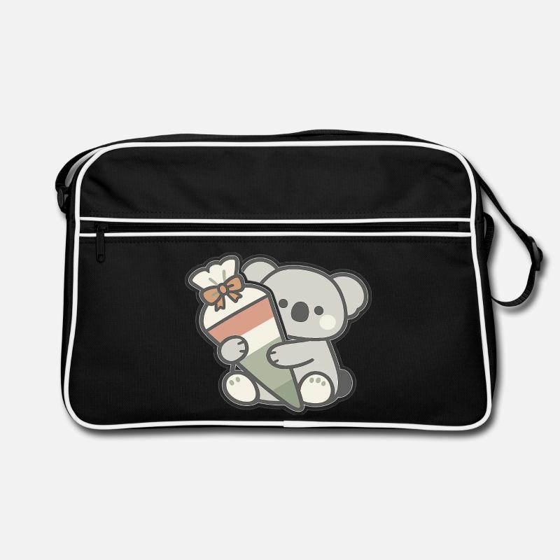 Enfin, l’inscription à l’école des koalas à l’école des écoliers à cones - Sac Retro - noir/blanc