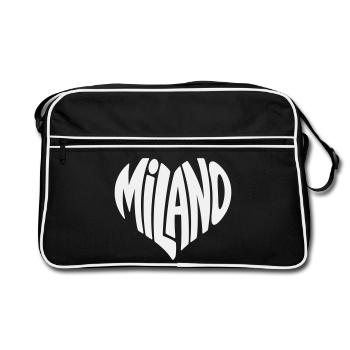 Milan Milano Typographie du cœur - Sac Retro - noir/blanc - Devant