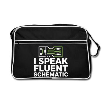Je parle couramment la technologie des schémas circuités - Sac Retro - noir/blanc - Devant