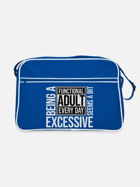 Being A Functional Adult Every Day Seems Excessive - Retro Bag - blue/white - Front