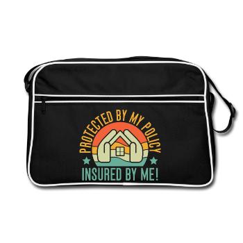 Insurance Agent Protected By My Policy Funny - Retro Bag - black/white - Front