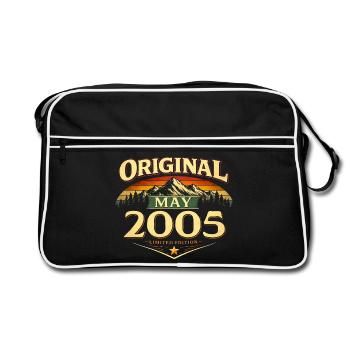 Cadeau du 21e anniversaire Original mai 2005 - Sac Retro - noir/blanc - Devant