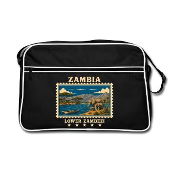 Marque de voyage vintage Zambie Lower Zambeze - Sac Retro - noir/blanc - Devant