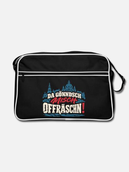 Da gönndsch misch offräschn! – Dresden - Retro Tasche - Schwarz/Weiß