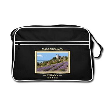 Ungarn Tihany Vintage Reisemarke - Retro Tasche - Schwarz/Weiß - Vorne