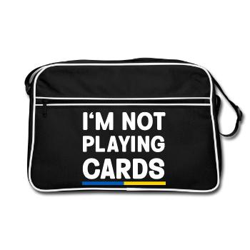I'm not Playing cards Ukraine Flag - Retro Tasche - Schwarz/Weiß - Vorne