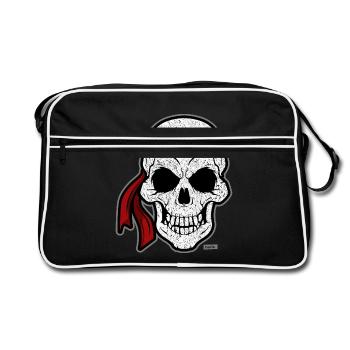 Skull Alien Gamer HARIZ Gamer Gaming Gift - Retro Bag - black/white - Front