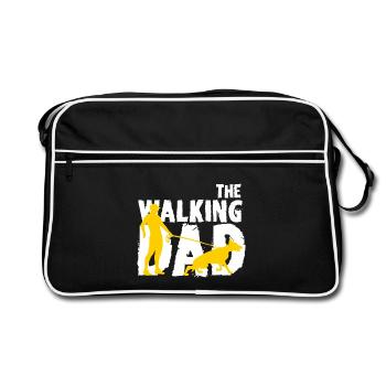 Walking dad and dog - Retro Bag - black/white - Front