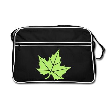 Plane Tree Leaf Design - Retro Bag - black/white - Front