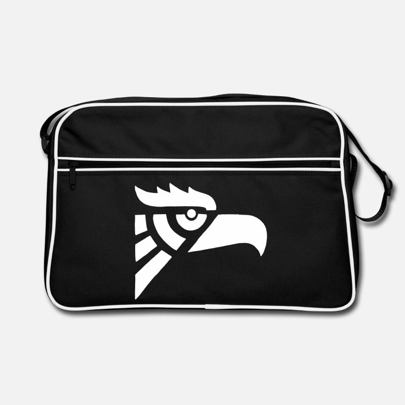 Aztec white eagle head Retro Bag