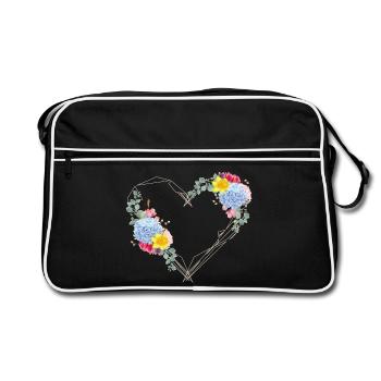Un cœur au ressort fait de formes géométriques - Sac Retro - noir/blanc - Devant