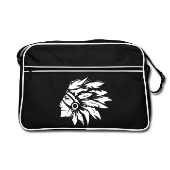 Chef indien Illustration Art graphique - Sac Retro - noir/blanc - Devant