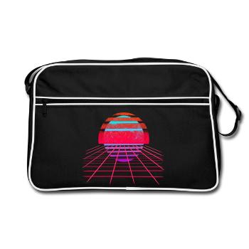 Retro Wave Sunset Vaporwave - Retro Bag - black/white - Front