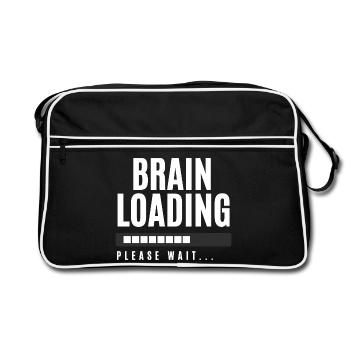 Brain Loading Please Wait - Retro Bag - black/white - Front