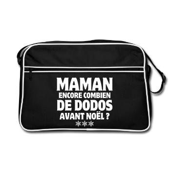 noël, joyeux Noël, joyeuses fêtes - Sac Retro - noir/blanc - Devant