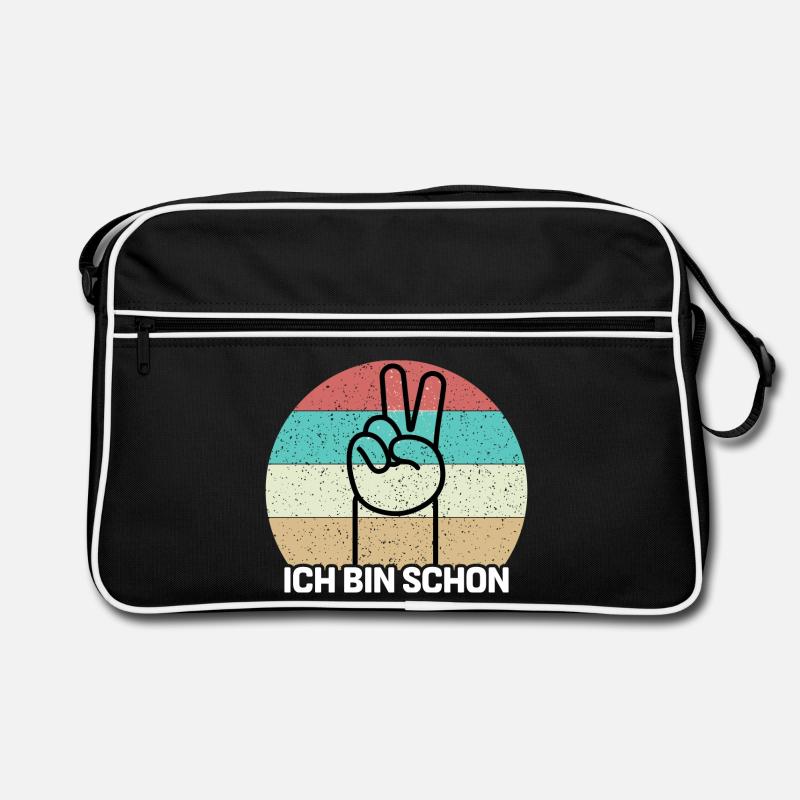 Ich bin schon 2 Retro Tasche