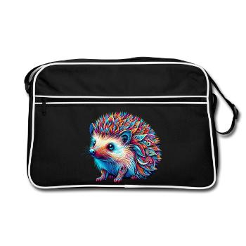 Igel - Retro Tasche - Schwarz/Weiß - Vorne