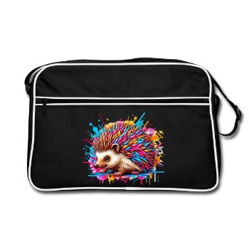 Igel - Retro Tasche - Schwarz/Weiß - Vorne