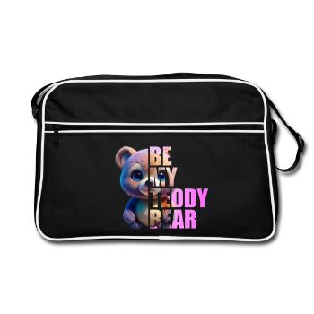 Be my Teddy Bear Design - Retro Tasche - Schwarz/Weiß - Vorne