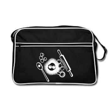 Dessin des ingrédients de cuisson - Sac Retro - noir/blanc - Devant
