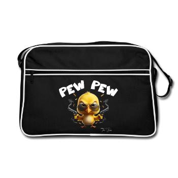 Rebel chick in Sunglasses PEW PEW MADAFAKAS - Retro Bag - black/white - Front