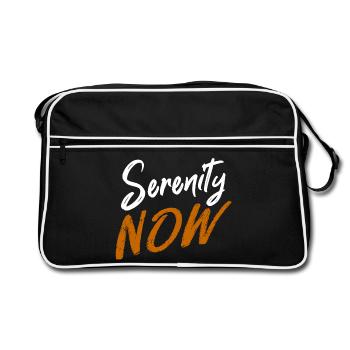 Serenity Now, Typography with a Brush - Retro Bag - black/white - Front