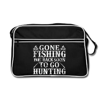 First fish, then hunt - Retro Bag - black/white - Front