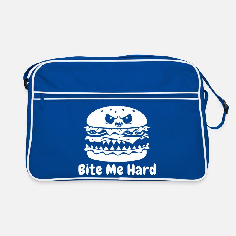 Wütender Hamburger Bite Design Retro Tasche