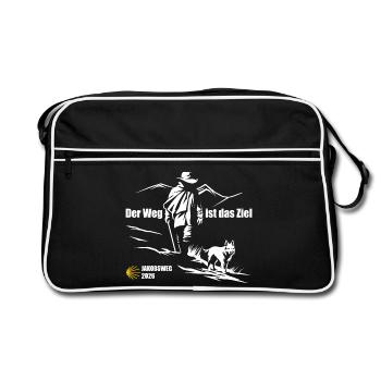 Buen Camino 2026 | Le Camino de Santiago Le voyage est le but - Sac Retro - noir/blanc - Devant