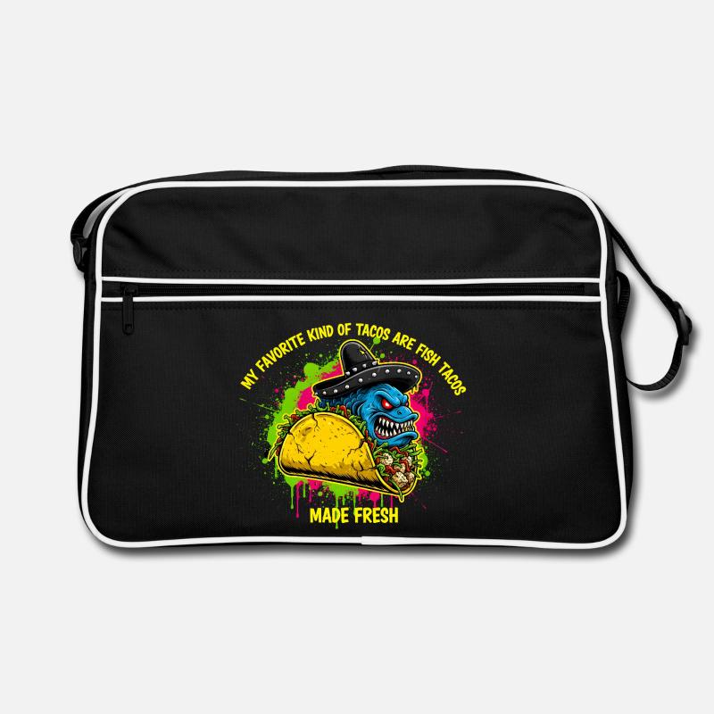 Art éclaboussé de sombrero taco Monstre en colère Sac Retro