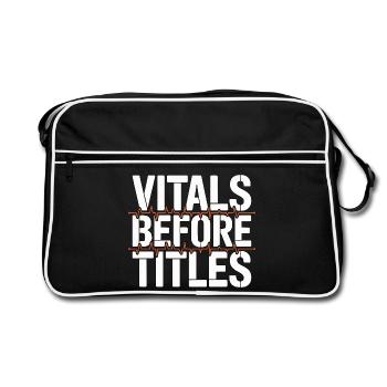 ICU Nurse Vitals Before Titles Intensive Care - Retro Bag - black/white - Front