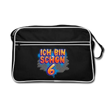6th Birthday Graffiti - Retro Bag - black/white - Front