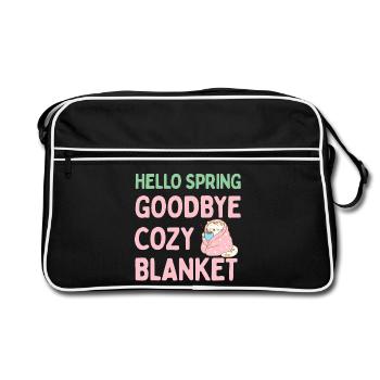 Hello spring, goodbye warm blanket - Retro Bag - black/white - Front