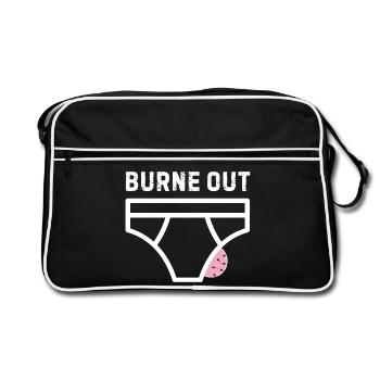 Burne out – humour bureau stress - Sac Retro - noir/blanc - Devant