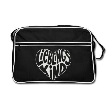 Favorite Child Heart Retro Design - Retro Bag - black/white - Front