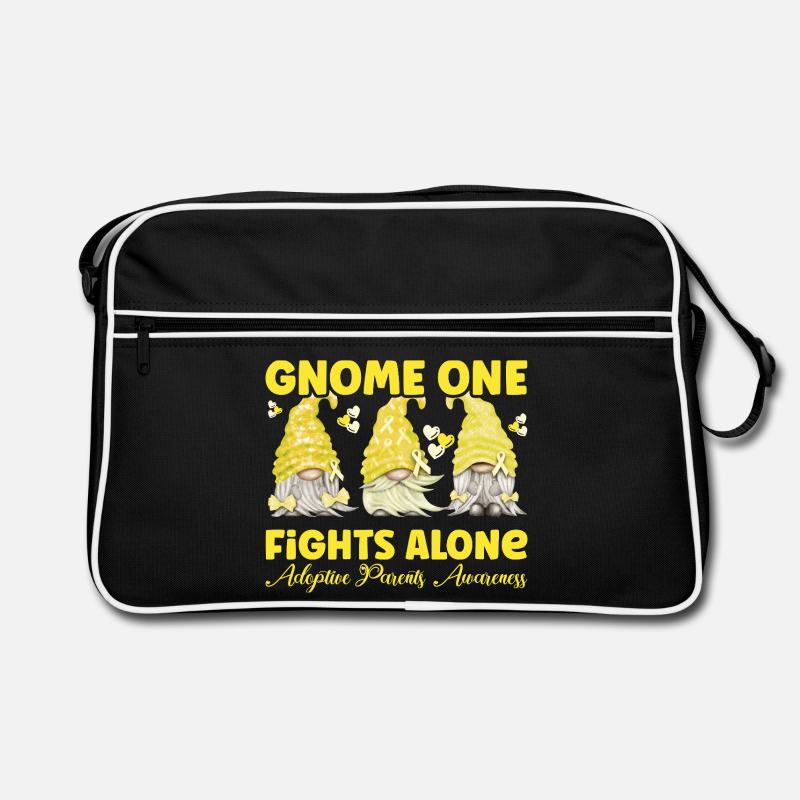 Gnome One Fights Alone Yellow Adoptive Parents Retro Bag