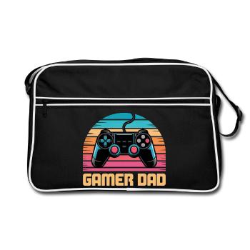 Gamer Dad Retro Controller Sunset Zocken Zocker - Retro Tasche - Schwarz/Weiß - Vorne