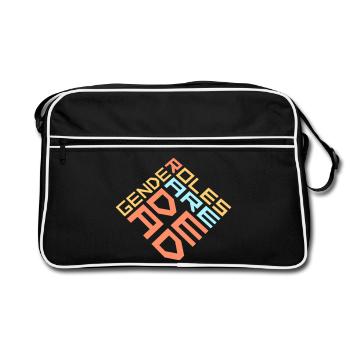Gender Roles Are Dead Statement Freiheit Spruch - Retro Tasche - Schwarz/Weiß - Vorne