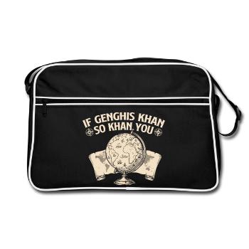 Genghis Khan So Khan You History Humor - Retro Bag - black/white - Front